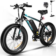 Hitway 26 x 4.0 Fat Tire Mountain Electric Bike 48V 15Ah Removable Battery