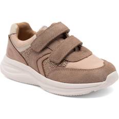 Beige Lær at gå-sko Børnesko bisgaard Yuki Glitter Velcro Sko - Taupe