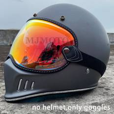 Maxpower Motorcycle Helmet Bubble Visor Lens Fit For Retro Shoei EX Zero - Clear Red