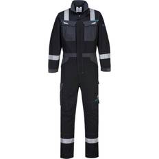 Black Overalls Portwest Unisex Adult WX3 Flame Resistant Overalls - Black