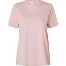Selected Femme Topp SlfMyessential SS O-neck Tee - Bleached Mauve