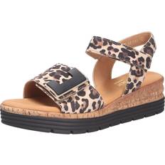 Dame - Naturfarvet Sandaler med hæl Gabor Leopard Print Wedge Sandals