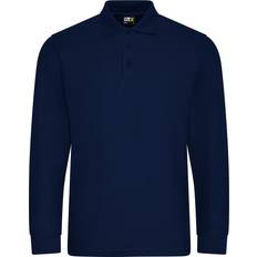 Piqué Long-Sleeved Polo Shirt - Navy