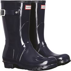 Blue Wellingtons Hunter Womens Original Short Wellington Boots - Navy