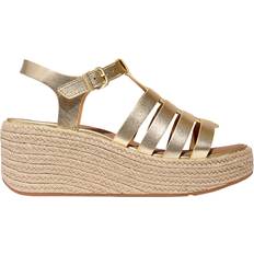 Fitflop Heeled Sandals Fitflop Leather Fisherman Wedge Sandals - Platino