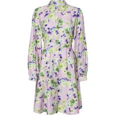 Yas kaya Ls Shirt Dress S - Lila