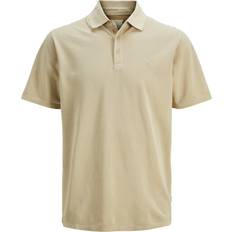 Beige - Unisex Pikétröjor Jack & Jones Skjortkrage Pikétröja Grå
