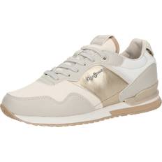 Pepe Jeans London Shine Trainers - Beige/Gold
