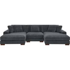 Wade Logan Multi Color Sectional Cabbar 3-Piece Upholstered Corduroy Sofa 125" 3pcs 3 Seater