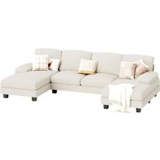 Jummico Sectional Couch U Shaped 4 Seat Modern Sofa 110.2" 3pcs 4 Seater