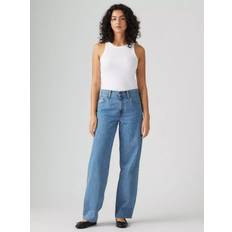 Blåa - Oversize Byxor & Shorts Levi's Baggy Dad Own It Stone - Mellanblå
