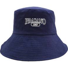 Veishet Alphabet Korean Embroidered Big Head Fisherman Hat - Navy
