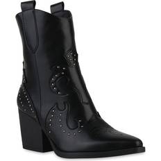 Van Hill Damen Cowboy Boots - Schwarz