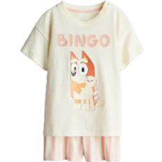 H&M Printed Cotton Jersey Pyjamas - Light Yellow/Bluey (1271568002)