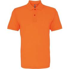 Orange - Women Polo Shirts ASQUITH & FOX Mens Plain Short Sleeve Polo Shirt Neon Orange