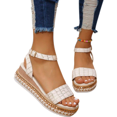 Shein Women's Rivet Decor Ankle Strap Sandals
