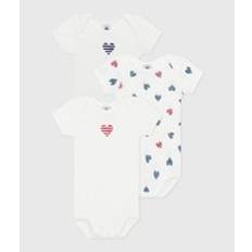 Body Petit Bateau Set Di 3 Body Maniche Corte In Cotone Cuori A Righe Neonato