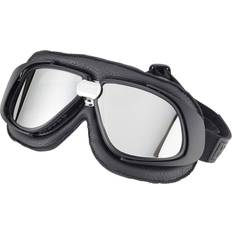 Classic Motorcycle Goggles - Black/Silver