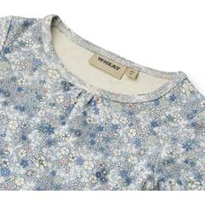 S Bodys Barnkläder Wheat Långärmad Body Elmine - Blue Summer Flowers