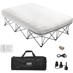 Air Beds VEVOR Air Mattress With Frame And Pump 2 Person Blow Up Camping Mattress 600lbs
