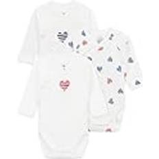 Petit Bateau Cotton Heart Babygrows - White