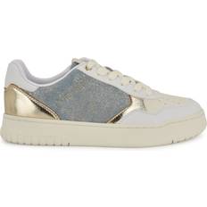 Nine West Women Sneakers Nine West Nenya Lace Up Sneakers - White/Blue/Gold Multi