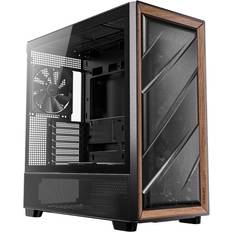 Flux Mid Tower Tempered Glass Black/Wood Case