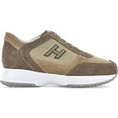 Hogan Men Trainers Hogan Brown Suede Trainers with Fabric Inserts - Brown