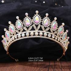 Women Crowns & Tiaras XZGSTORE AB Crystal Silver Gold Queen Princess Wedding Tiara Crown 12 Styles