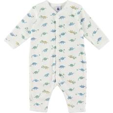 Petit Bateau Nattøj Børnetøj Petit Bateau Dinosaur Print Cotton Sleepsuit Without Feet - White