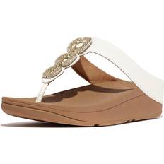 Fitflop Sandaler med hæl Fitflop Fino Crystal-Chain Leather Toe-Post Sandals - White