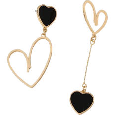 Shein 1pair Sweet & Stylish Metallic Heart Pendant Earrings, Birthday Gift