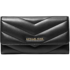 Michael Kors Jet Set Travel Large Quilted Tri-Fold Wallet - Black/Gold