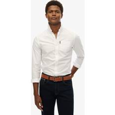 Superdry Essentials Oxford Shirt Herr Långärmade Skjortor - Optic White