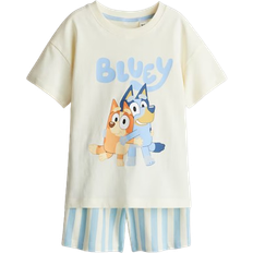 H&M Printed Cotton Jersey Pyjamas - Light Yellow/Bluey (1271568001)