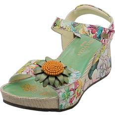 Barry 36 Womens Wedge Sandals - Green Multicolour