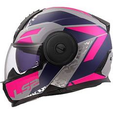 LS2 Pink Motorcykelhjelme LS2 Ff902 Scope II Oxyd Hjelm - Grå/Pink/Blå