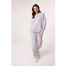 Suits Blue Vanilla Diamante Embellished Wide Leg Jogger Set - Grey