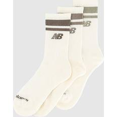 New Balance Underwear New Balance Unisex Everyday Stripe Midcalf 3 Pack - White Cotton