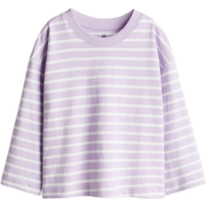 H&M Oversized Jersey Top - Light Purple/Striped (1258783005)