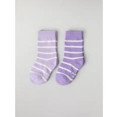 Polarn O. Pyret Barnkläder Polarn O. Pyret Two Pack Striped Kids Socks - Purple