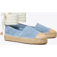 36 ½ Espadrillos Tory Burch Cap-Toe Espadrille - Blue Cloud/Brushed Almond