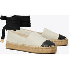 White - Women Espadrilles Tory Burch Stylish Ballerinas - Light Cream/Perfect Black