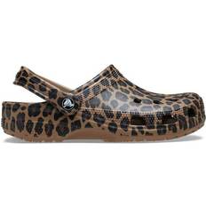 Brown - Women Clogs Crocs Classic Animal Clogs - Sepia/Leopard