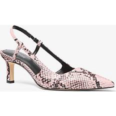 Michael Kors Heels & Pumps Michael Kors Alora Snake Embossed Leather Slingback Pump - Pink
