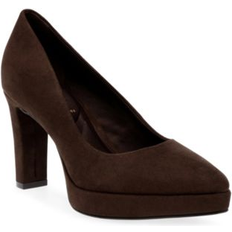 Anne Klein Women's Jael Platform Dress Pumps - Dark Brown Microsuede