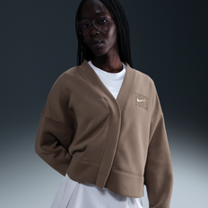 Nike Sportswear Phoenix Fleece Over-Oversized Graphic Cardigan - Mink Brown