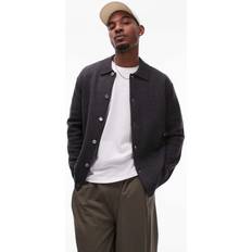 Arket Cardigans Arket Boiled Wool Oversized Cardigan - Dark Grey