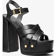 Michael Kors Women Heeled Sandals Michael Kors Nora Leather Platform Sandal - Black