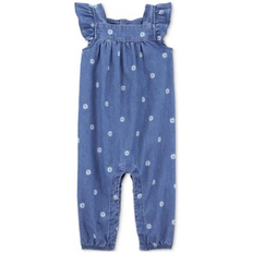 Jumpsuits Children's Clothing Carter's Baby Girls Floral Chambray Jumpsuit - Blue